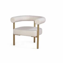 Кресло Biggi, букле Turin ivory / опоры золото | Интернет магазин мебели и декора LifeDekor