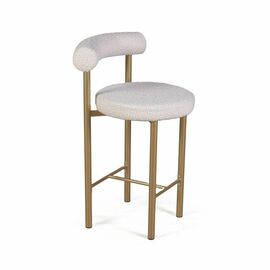 Стул полубарный Biggi, букле Turin ivory / опоры золото | Интернет магазин мебели и декора LifeDekor