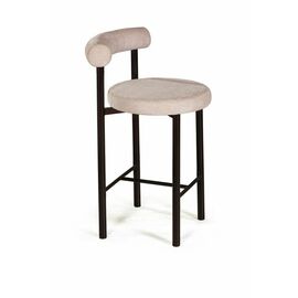 Стул полубарный Biggi, шенил Puffy beige / опоры черные | Интернет магазин мебели и декора LifeDekor