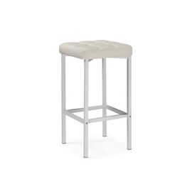 Барный стул Лофт кож.зам. линкольн белый / белый матовый | Интернет магазин мебели и декора LifeDekor