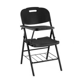 Стул складной банкетный со столиком и полкой черный | Интернет магазин мебели и декора LifeDekor