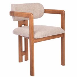 Стул Rich рогожка латте с ножками цвета орех | Интернет магазин мебели и декора LifeDekor