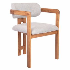 Стул Rich рогожка бежево-голубая с ножками цвета орех | Интернет магазин мебели и декора LifeDekor