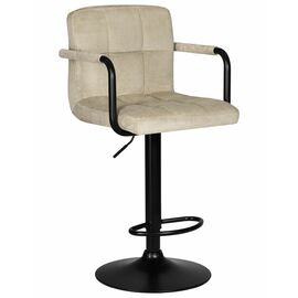 Стул барный DOBRIN KRUGER ARM BLACK, бежевый вельвет (LAR-E2041-04), Вариант: бежевый вельвет (LAR-E2041-04) | Интернет магазин мебели и декора LifeDekor