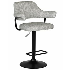 Стул барный DOBRIN CHARLY BLACK, светло-серый твид (LEO04), Вариант: светло-серый твид (LEO04) | Интернет магазин мебели и декора LifeDekor