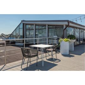 "Руссо" обеденный стол из HPL квадратный 90х90см, цвет молочный | Интернет магазин мебели и декора LifeDekor