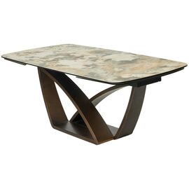 Стол ALONSO 200 TL-137  матовый, испанская керамика / брашированный каркас, цвет медный, ®DISAUR | Интернет магазин мебели и декора LifeDekor