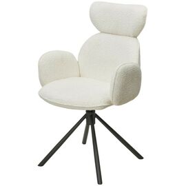 Стул VARDY 360 град.поворот. Белый букле XD841-01 / Серый, ®DISAUR | Интернет магазин мебели и декора LifeDekor