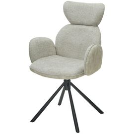 Стул VARDY 360 град.поворот. Brego-31 Бежевый, ткань/ 7525-01 Бежевый, велюр/Черный, ®DISAUR | Интернет магазин мебели и декора LifeDekor