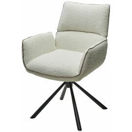 Стул VIRS 360 град. поворот. с возвратом, EDELWEISS#1 белый, букле/ JC531-7 беж/ Черный, ®DISAUR | Интернет магазин мебели и декора LifeDekor