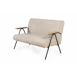 Andy диван двухместный с деревянными подлокотниками, шенилл Shantal beige | Интернет магазин мебели и декора LifeDekor