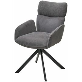 Стул TRIS 360 град. поворот с возвратом, Davis Nowo 92 серый, букле /Point 90 серый/ Черный, ®DISAUR | Интернет магазин мебели и декора LifeDekor