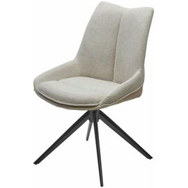 Стул OSKAR 360 град. поворот. KN01-05 Бежевый/ BZ1046-11 Бежевый/ Черный каркас, ®DISAUR | Интернет магазин мебели и декора LifeDekor