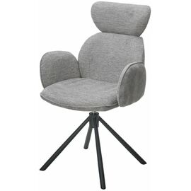 Стул VARDY 360 град.поворот. Brego-07 Серый, ткань/ 7525-180 Серый, велюр/Черный, ®DISAUR | Интернет магазин мебели и декора LifeDekor