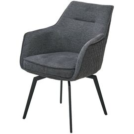 Стул RENLY 180 град. поворот. Brego-16 Темно-серый, ткань / Черный, ®DISAUR | Интернет магазин мебели и декора LifeDekor