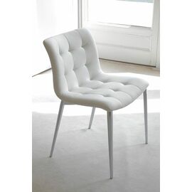 Стул KUGA 40.38 (G093 хром/ TR505 белый, экокожа) | Интернет магазин мебели и декора LifeDekor