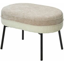 Пуф для гостиной RORY 3018-01 белый / 3018-10 бежевый, шенилл / черный каркас, ®DISAUR | Интернет магазин мебели и декора LifeDekor