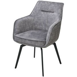 Стул RENLY 180 град. поворот. 7525-180 Серый, велюр / Черный, ®DISAUR | Интернет магазин мебели и декора LifeDekor