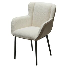 Стул VOLCANO Белый Wales-101, ткань / светло-бежевый Maison 09, экокожа/  черный каркас, DISAUR | Интернет магазин мебели и декора LifeDekor