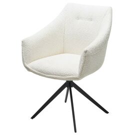 Стул CLOUDS 360 град. поворот. Белый Wales 101, букле/ черный каркас / Товарный знак DISAUR | Интернет магазин мебели и декора LifeDekor