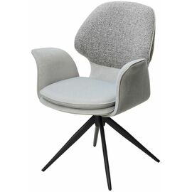 Стул LENNE 360 град. поворот., серый MILAN-450, ткань/ MOHAIR-151, ткань/ Черный, ®DISAUR | Интернет магазин мебели и декора LifeDekor