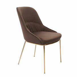 Кресло Etna коричневое, основание золото | Интернет магазин мебели и декора LifeDekor