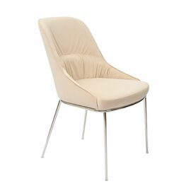 Кресло Etna бежевое, основание хром | Интернет магазин мебели и декора LifeDekor