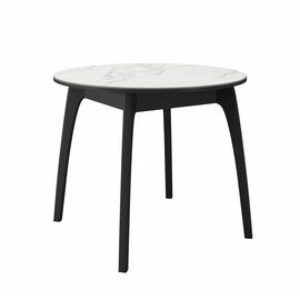 Стол DikLine MK46 Керамика Белый мрамор/подстолье черное/опоры черные | Интернет магазин мебели и декора LifeDekor