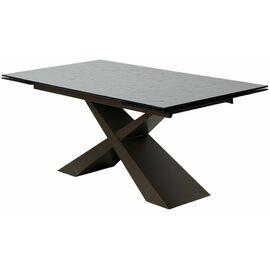 Стол ARKELL 180 GREY, стекло BUBBLE  / Шоколадное золото каркас ®DISAUR | Интернет магазин мебели и декора LifeDekor