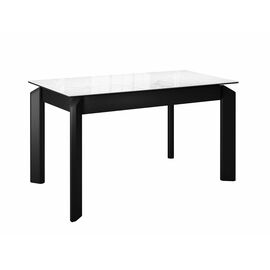 Стол DikLine KT140 керамика белый мрамор С39 глянец/опоры черные (2 уп) | Интернет магазин мебели и декора LifeDekor