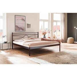 Кровать двуспальная Мираж (140х200/металлическое основание) Коричневый бархат | Интернет магазин мебели и декора LifeDekor