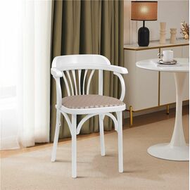 Стул Михаэль венский мягкий (эмаль белая, ткань 1 beige) | Интернет магазин мебели и декора LifeDekor