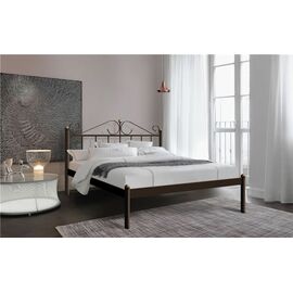 Кровать двуспальная "Розана" (180х200/металлическое основание/Коричневый бархат) | Интернет магазин мебели и декора LifeDekor