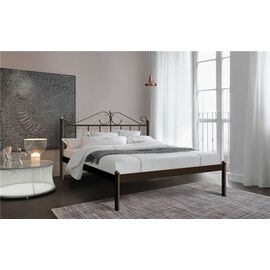 Кровать двуспальная "Розана" (160х200/металлическое основание/Коричневый бархат) | Интернет магазин мебели и декора LifeDekor