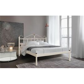 Кровать двуспальная "Розана" (160х200/мет. основание/бежевый) | Интернет магазин мебели и декора LifeDekor