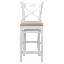 Стул барный "Hugo" (Белая эмаль/бежевый М02) | Интернет магазин мебели и декора LifeDekor