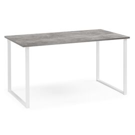 Стол деревянный Лиман 140 x 80 бетон светлый / белый матовый | Интернет магазин мебели и декора LifeDekor