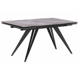 Стол стеклянный Дарвин 140(200)х80 серый мрамор / черный | Интернет магазин мебели и декора LifeDekor