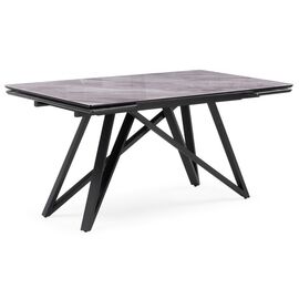 Стол стеклянный Вилсон 140(200)х80 серый мрамор / черный | Интернет магазин мебели и декора LifeDekor