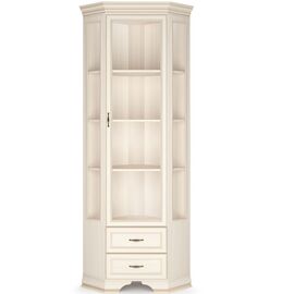 Шкаф-витрина угловой Сиена, бежевая | Интернет магазин мебели и декора LifeDekor