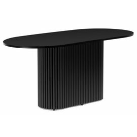 Стол деревянный Барон О 160 х 90 черная пленка шагрень / черные ноги | Интернет магазин мебели и декора LifeDekor