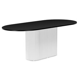 Стол деревянный Барон О 200 х 90 черная пленка шагрень / белые ноги | Интернет магазин мебели и декора LifeDekor