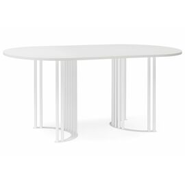 Стол деревянный Хьюго О 160 х 90 белая шагрень пленка / белые ноги | Интернет магазин мебели и декора LifeDekor