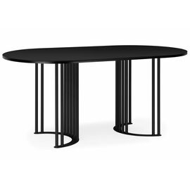 Стол деревянный Хьюго О 160 х 90 черная шагрень пленка / черные ноги | Интернет магазин мебели и декора LifeDekor