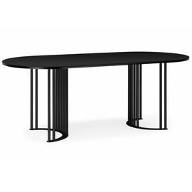 Стол деревянный Хьюго О 180 х 90 черная шагрень пленка / черные ноги | Интернет магазин мебели и декора LifeDekor