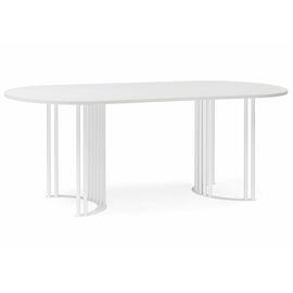 Стол деревянный Хьюго О 180 х 90 шагрень пленка / белые ноги | Интернет магазин мебели и декора LifeDekor