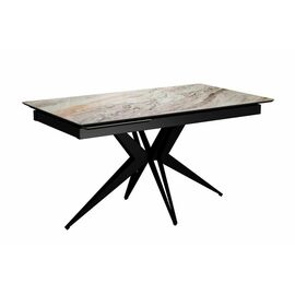 Стол DikLine DKS140 керамика Venetian Brown Light глянец, подстолье черное, опоры черные (2уп.) | Интернет магазин мебели и декора LifeDekor