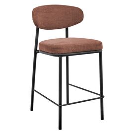 Стул полубарный Lucas 2 терракотовый шенилл с чёрными ножками | Интернет магазин мебели и декора LifeDekor