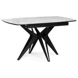 Стол стеклянный Риполь 140(180)х80 статуарио / черный | Интернет магазин мебели и декора LifeDekor