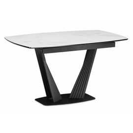 Стол стеклянный Вейл 140(180)х80 кристл статуарио / черный | Интернет магазин мебели и декора LifeDekor